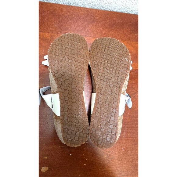 Mephisto Women's White Cork Sandals Size 37 US 6-6.5 Double Strap Adjustable Lea - Picture 7 of 8